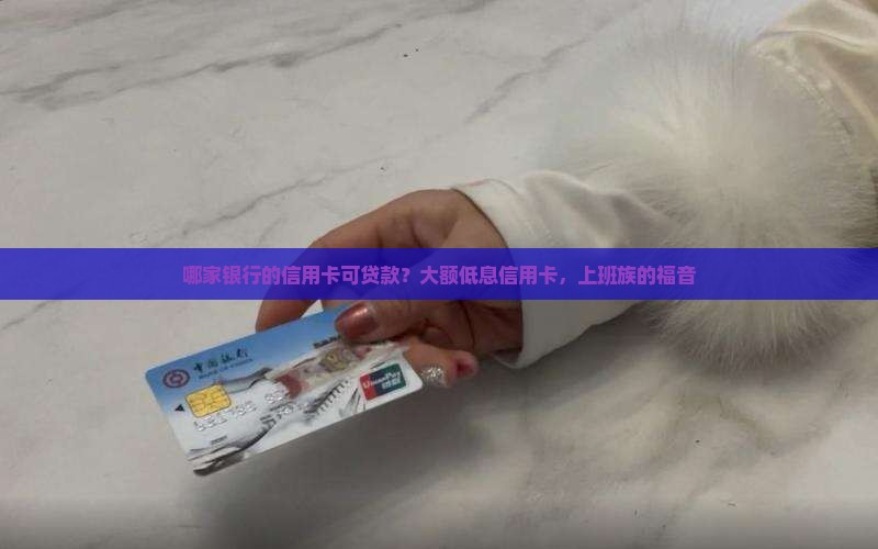 哪家银行的信用卡可贷款？大额低息信用卡，上班族的福音