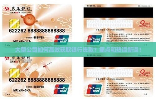 大型公司如何高效获取银行贷款？痛点和热词新词！