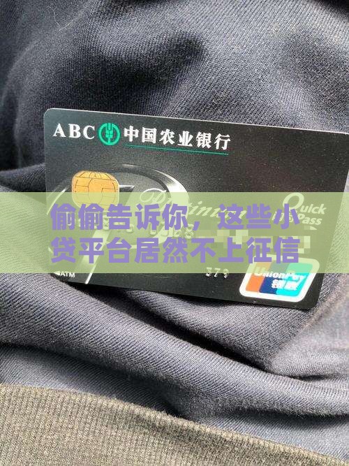 偷偷告诉你，这些小贷平台居然不上征信！