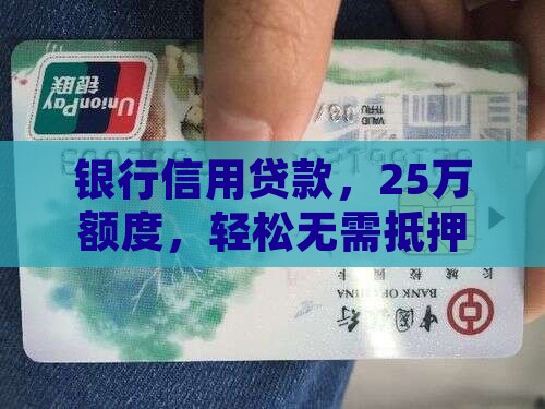 银行信用贷款，25万额度，轻松无需抵押