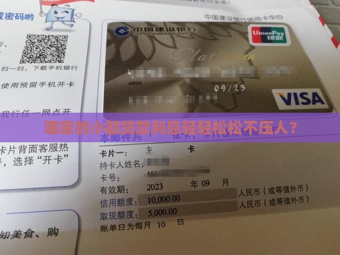 哪家的小额贷款利息轻轻松松不压人？