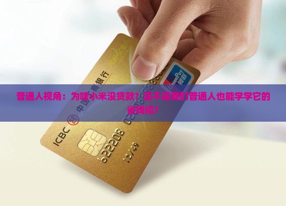 普通人视角：为啥小米没贷款？是不是我们普通人也能学学它的省钱招？