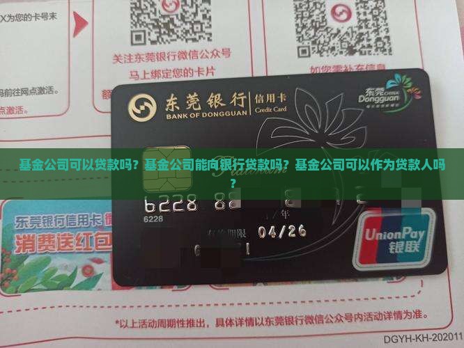 基金公司可以贷款吗？基金公司能向银行贷款吗？基金公司可以作为贷款人吗？
