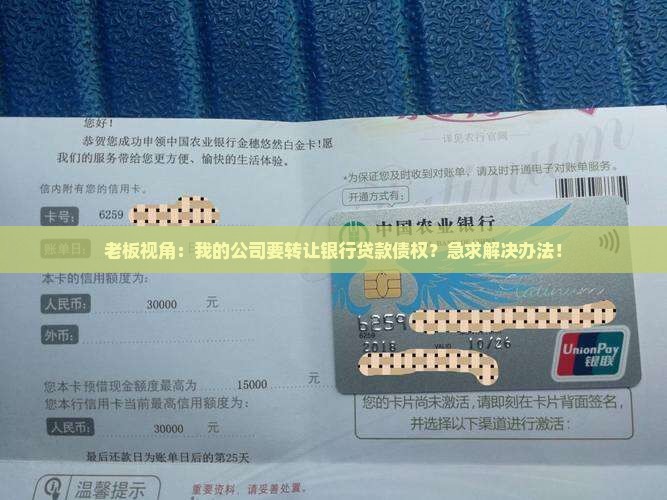老板视角：我的公司要转让银行贷款债权？急求解决办法！