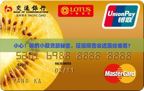 小心！你的小额贷款秘密，征信报告会透露给谁看？