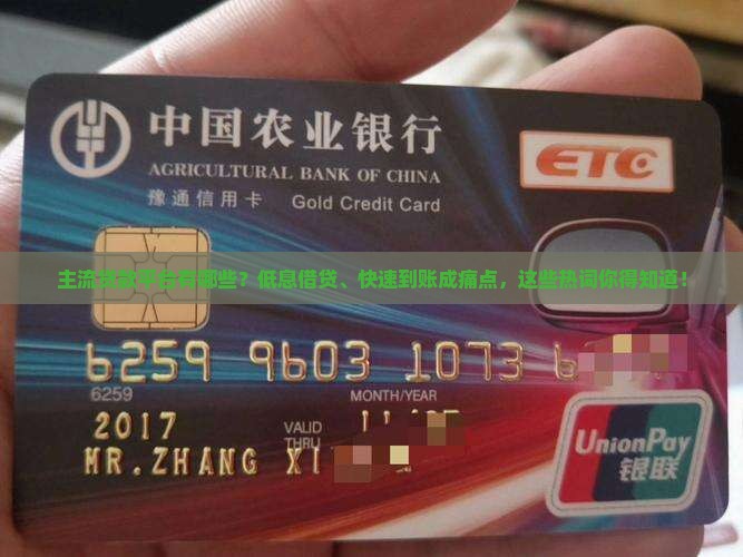 主流贷款平台有哪些？低息借贷、快速到账成痛点，这些热词你得知道！