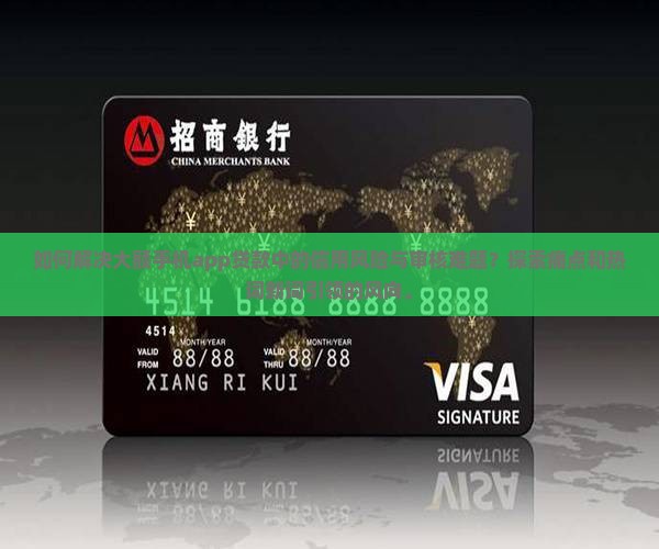 如何解决大额手机app贷款中的信用风险与审核难题？探索痛点和热词新词引领的风向。