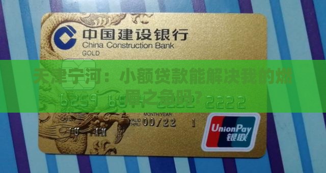 天津宁河：小额贷款能解决我的燃眉之急吗？