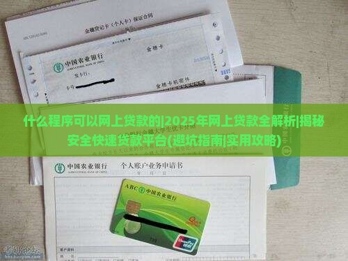 什么程序可以网上贷款的