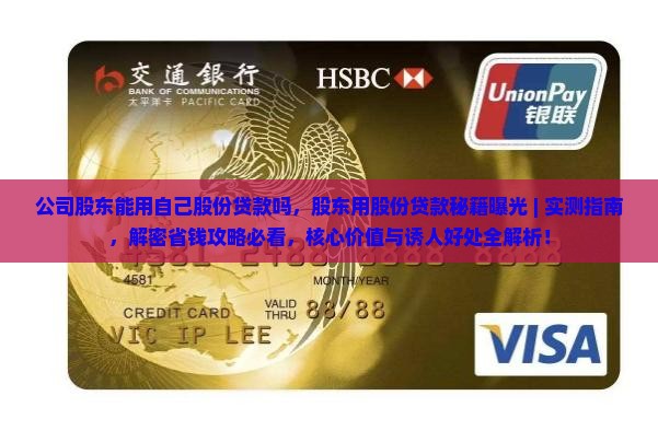 公司股东能用自己股份贷款吗