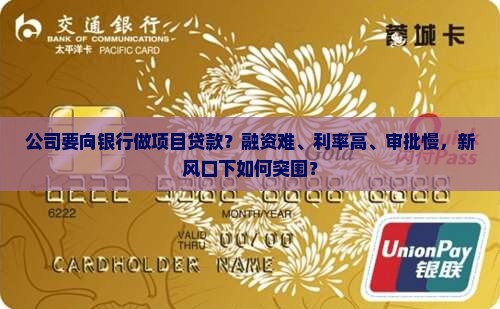 公司要向银行做项目贷款