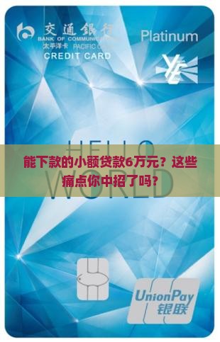 能下款的小额贷款6万元