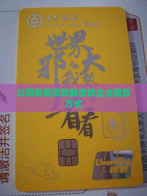 公司需要贷款额度