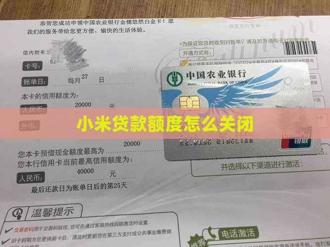 小米贷款额度怎么关闭