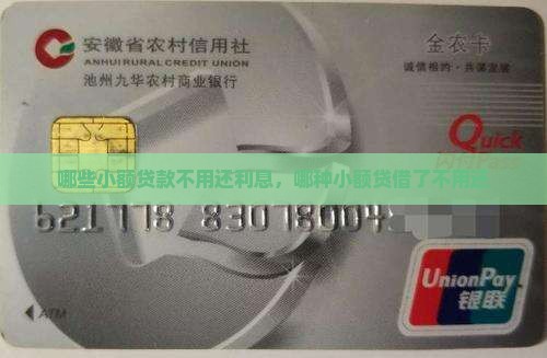 哪些小额贷款不用还利息