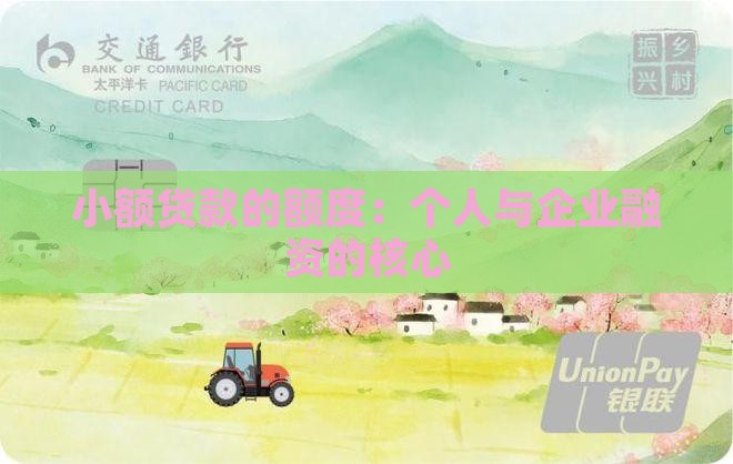 小额贷款的额度