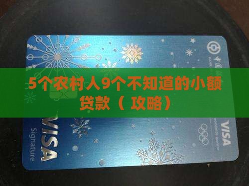 农村小额贷款前景分析