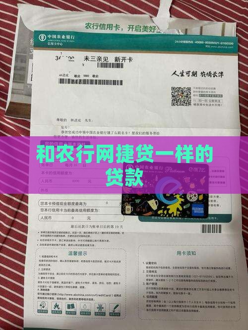 和农行网捷贷一样的贷款