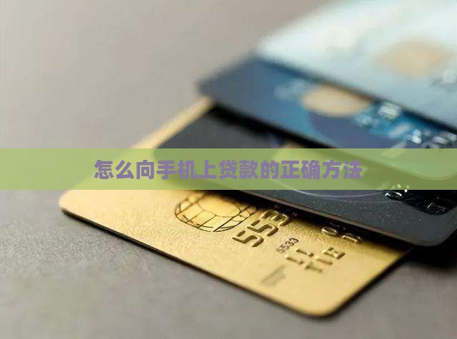 怎么向手机上贷款