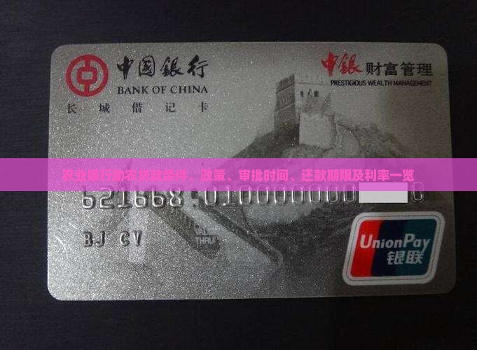 农业银行助农贷款条件、政策、审批时间、还款期限及利率一览