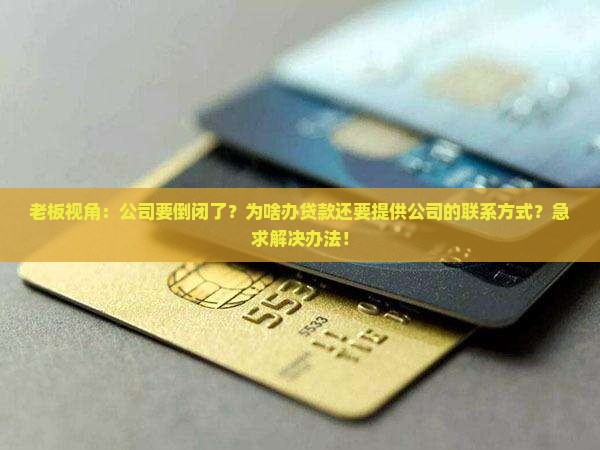 老板视角：公司要倒闭了？为啥办贷款还要提供公司的联系方式？急求解决办法！