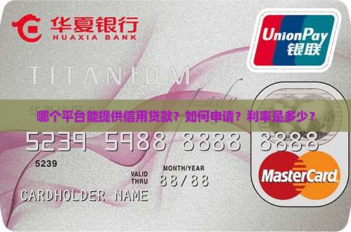 哪个平台能提供信用贷款？如何申请？利率是多少？