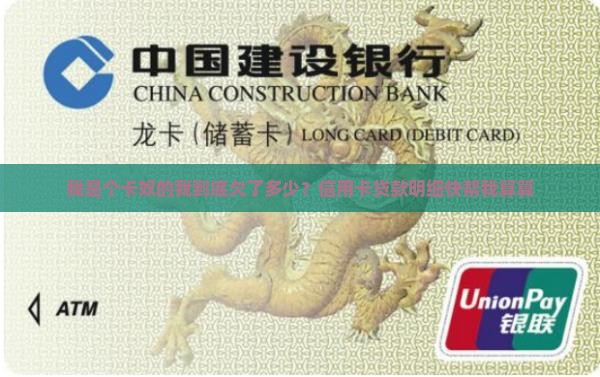 我是个卡奴的我到底欠了多少？信用卡贷款明细快帮我算算