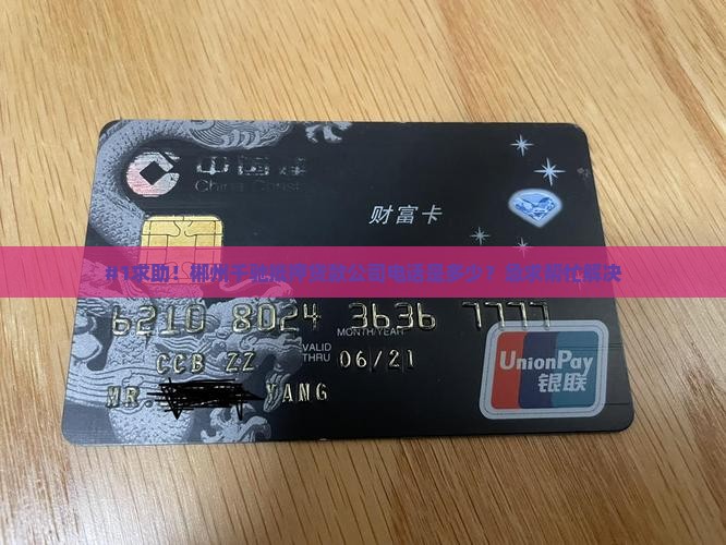 #1求助！郴州千驰抵押贷款公司电话是多少？急求帮忙解决