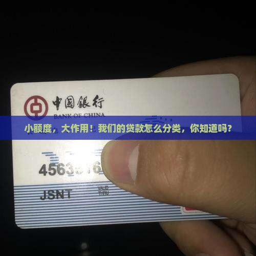 小额度，大作用！我们的贷款怎么分类，你知道吗？