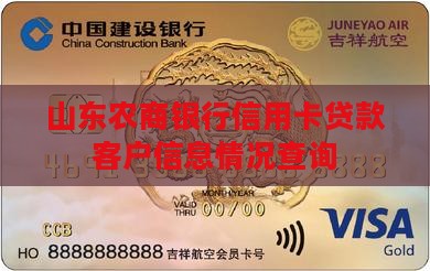 山东农商银行信用卡贷款客户信息情况查询