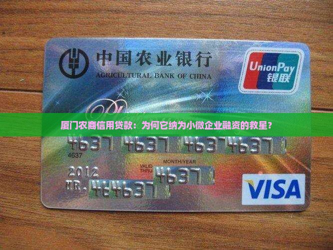 厦门农商信用贷款：为何它纳为小微企业融资的救星？