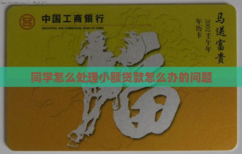 同学怎么处理小额贷款怎么办的问题