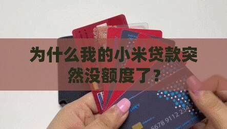为什么我的小米贷款突然没额度了？