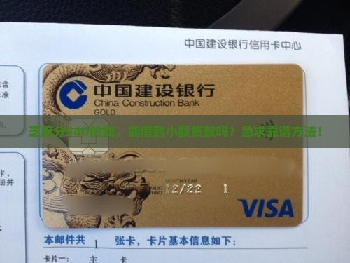 芝麻分540的我，能借到小额贷款吗？急求靠谱方法！