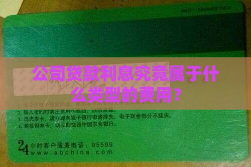 公司贷款利息究竟属于什么类型的费用？