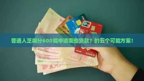 普通人芝麻分600能申请哪些贷款？的五个可能方案！