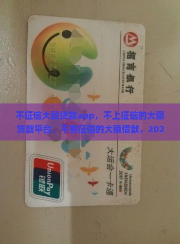 不征信大额贷款app