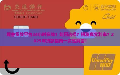 蝶金贷款平台24小时在线