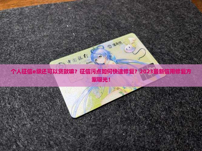 个人征信e级还可以贷款嘛
