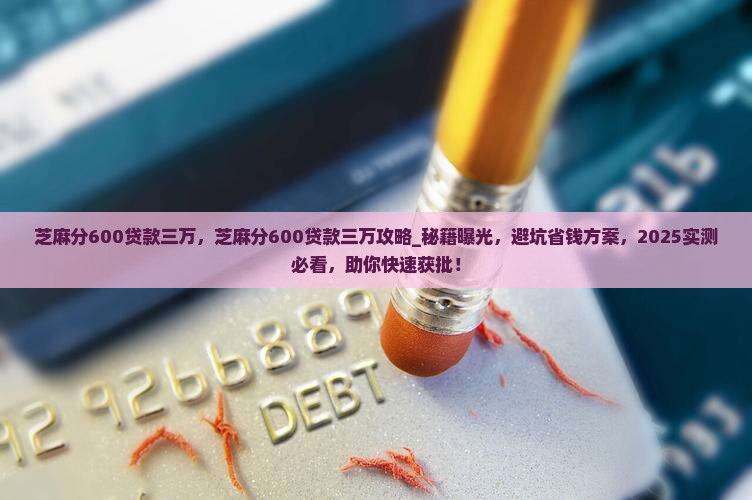 芝麻分600贷款三万