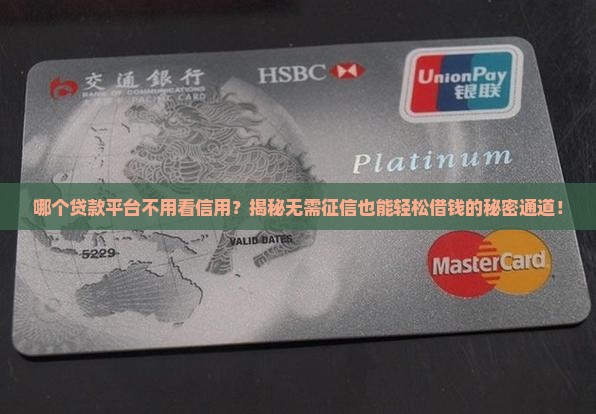 哪个贷款平台不用看信用