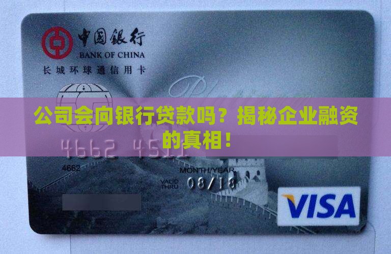 公司会向银行贷款吗