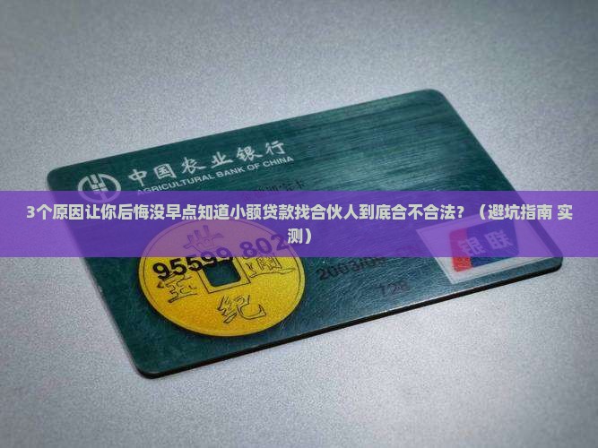 小额贷款找合伙人合法吗