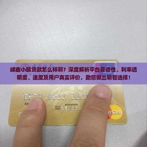 嵘鑫小额贷款怎么样啊