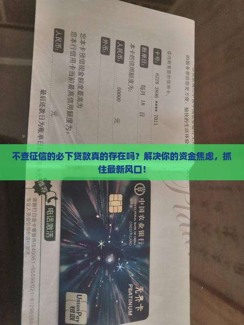 不查征信的必下贷款