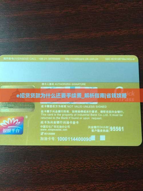 e招贷贷款为什么还要手续费