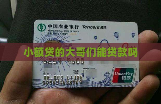 小额贷的大哥们能贷款吗
