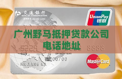 广州野马抵押贷款公司电话