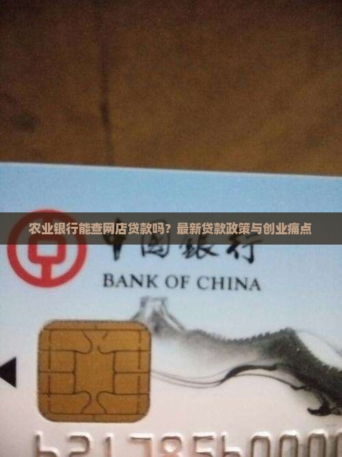 农业银行查找网店贷款