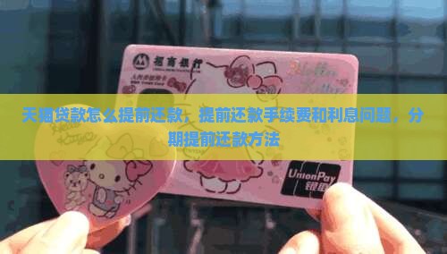 天猫贷款怎么提前还款